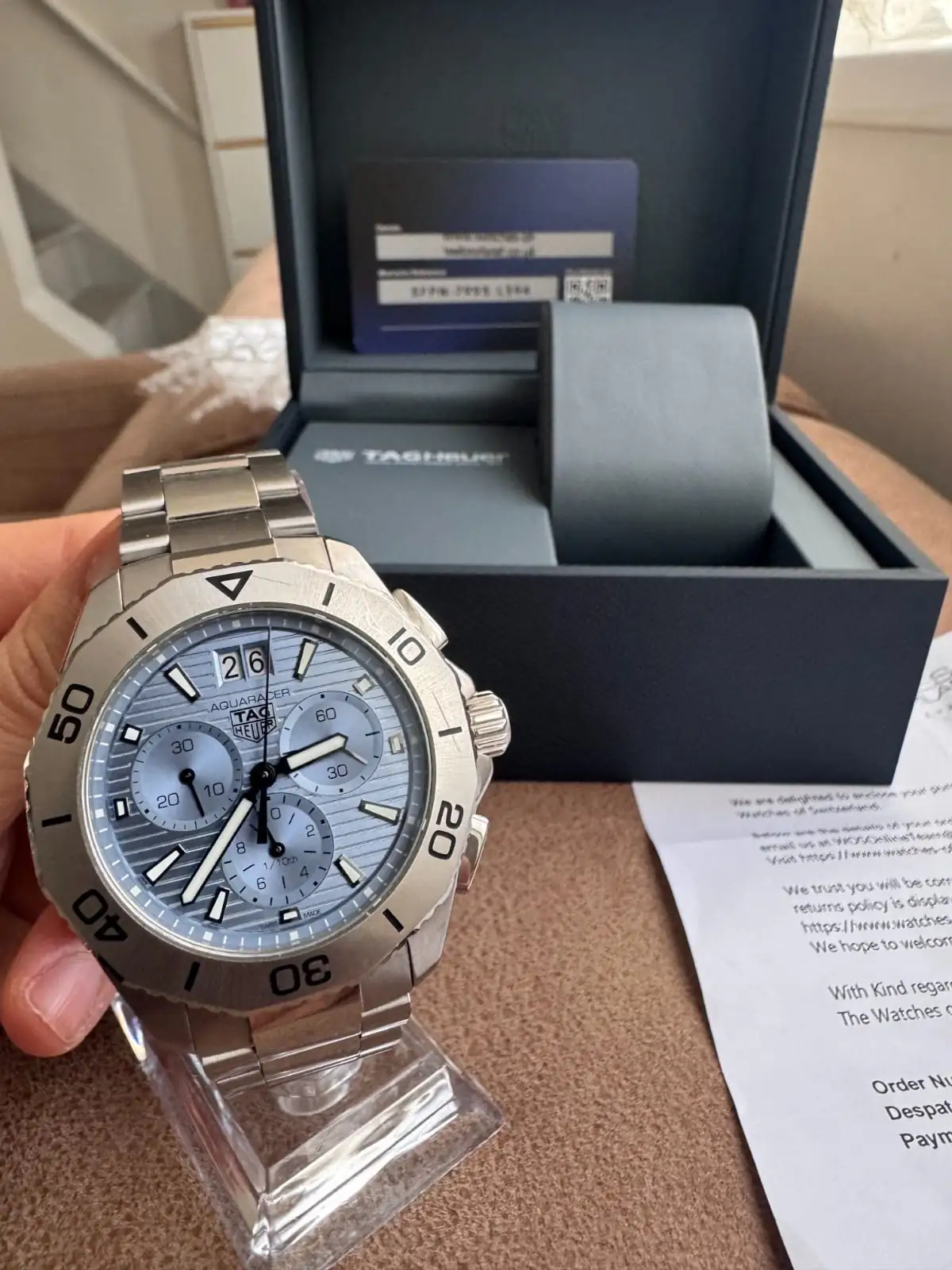 Montre homme TAG Heuer Aquaracer bleue Professional 200 Chronographe 40 mm
