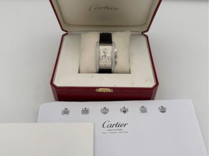 Cartier Tank Américaine Chronographe, or 18 carats, sertissage diamant d'origine, réf. 2312