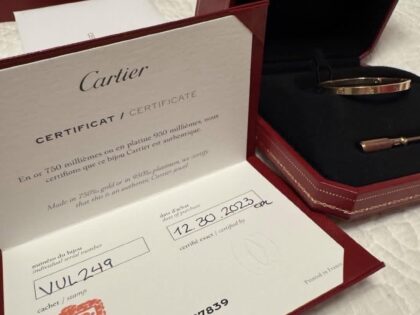 Bracelet Cartier LOVE (petit) Or rose Taille 16