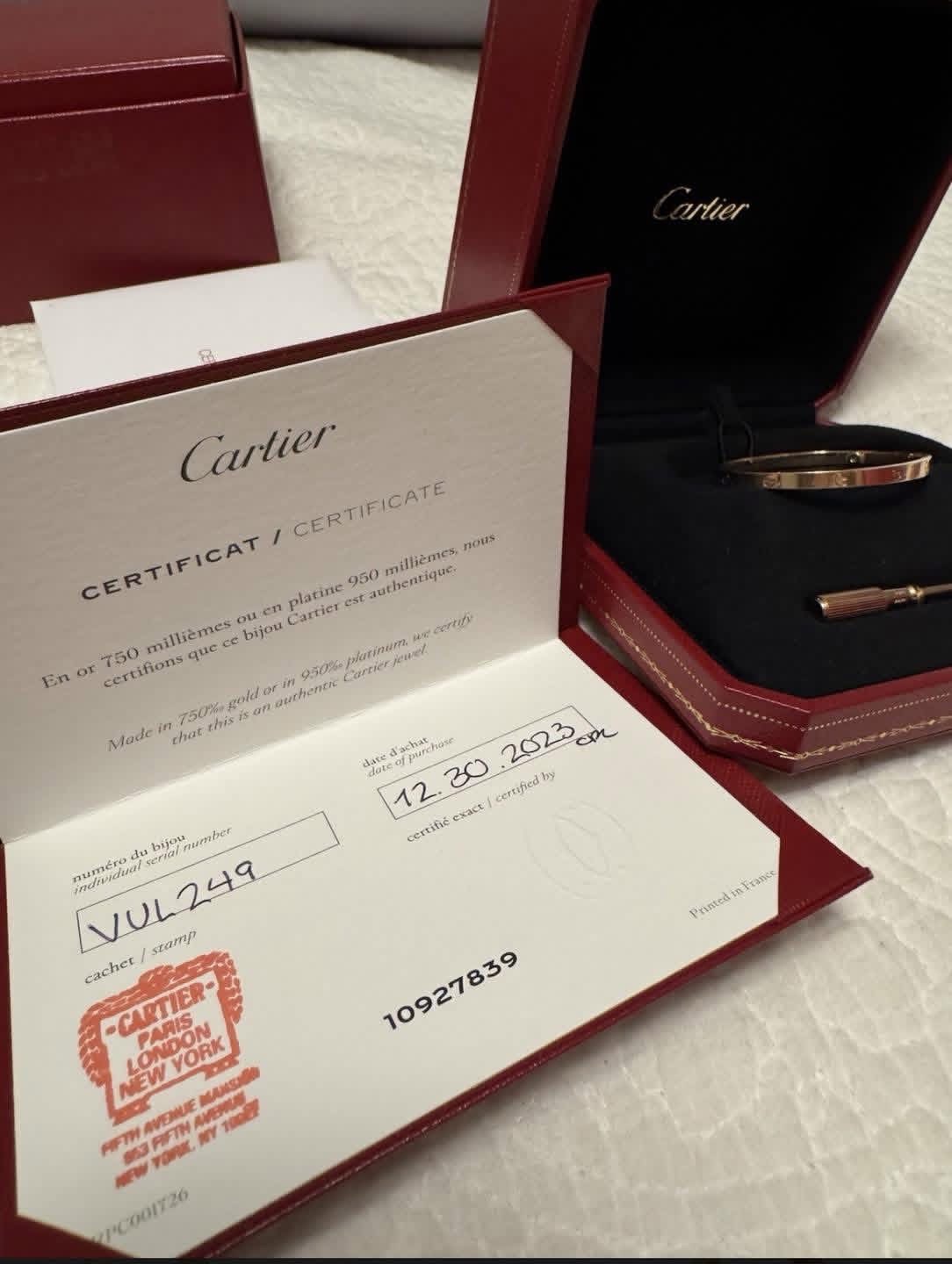 Bracelet Cartier LOVE (petit) Or rose Taille 16