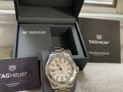 Tag Heuer Aquaracer Calibre 5, 43 mm, cadran blanc, acier inoxydable, WAY2013.BA0927